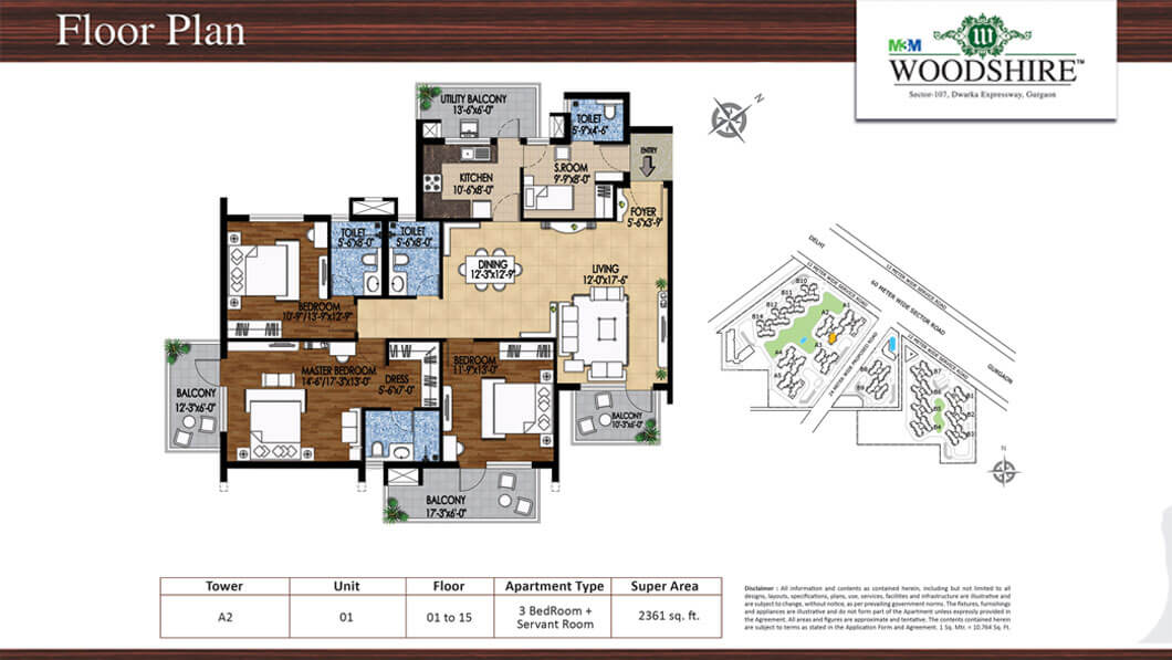M3m Woodshire floor-plan